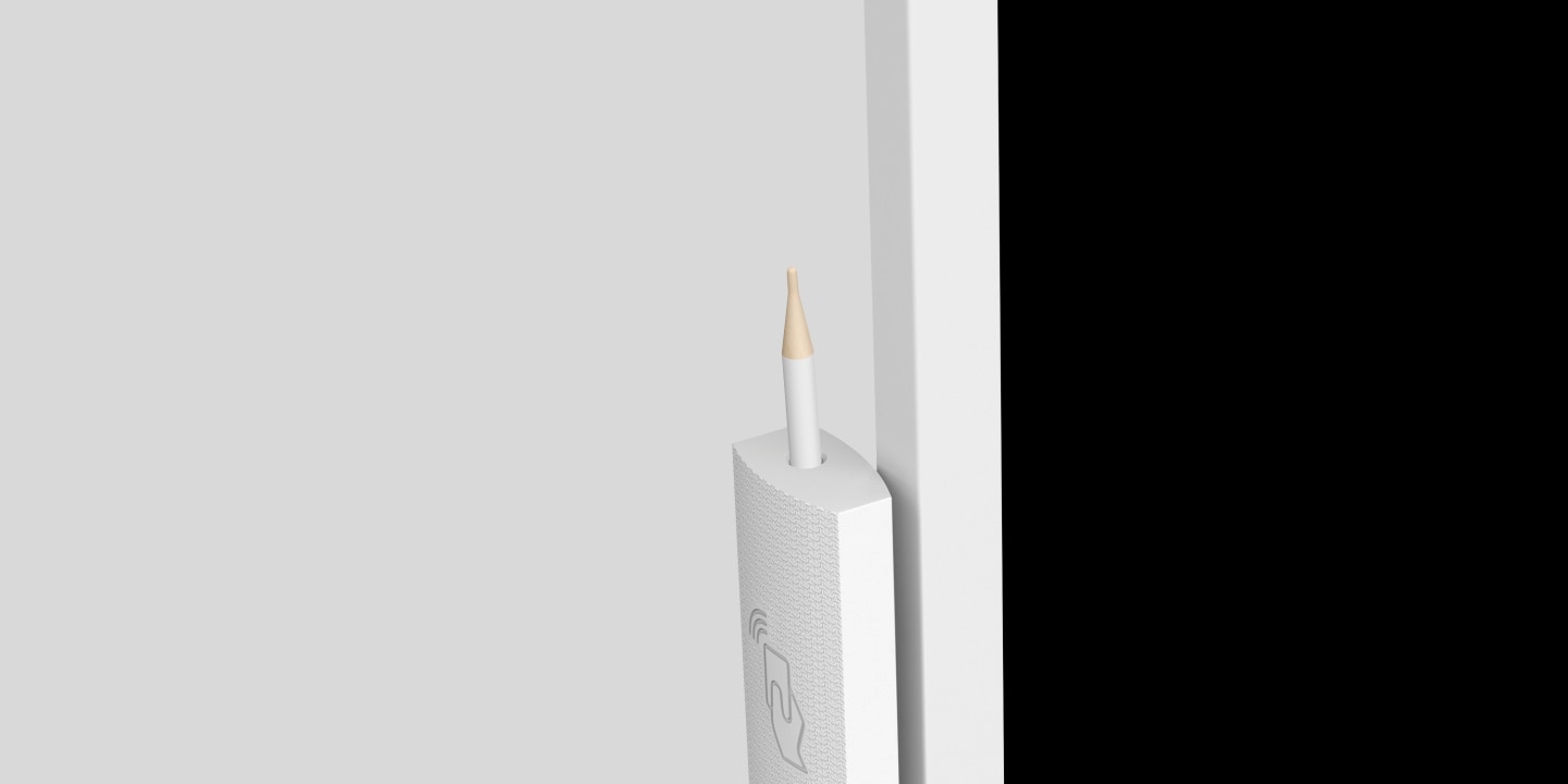 An image showing how a hall sensor operates when a user removes the pen from its dock.