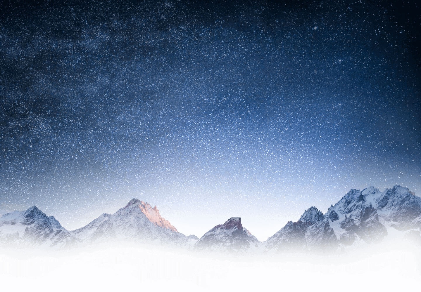 Hintergrundbild mit Sternen und Bergen