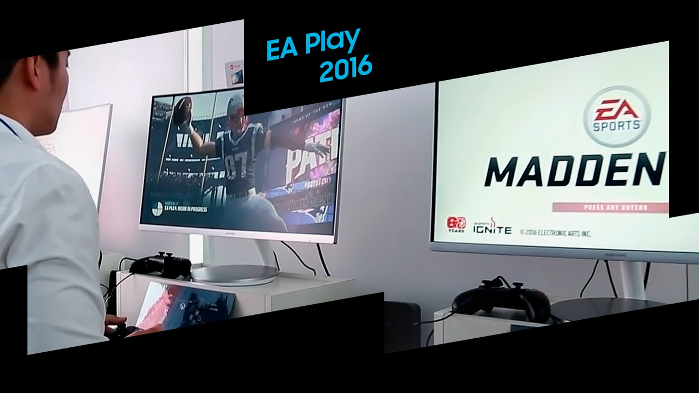 En el EA Play 2016 se entrevista a asistentes que utilizan el monitor gaming samsung. Los que han experimentado varios juegos utilizando los monitores han estado intentando comprar monitores gaming samsung.