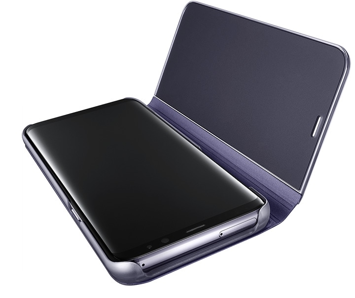 ZCXG Compatible avec Coque Samsung Galaxy S8 Plus Housse Cuir Miroir Flip 360 Degrés Full Cover Fermeture Magnétique Case Fonction Stand Cover Scratch Resistant Antidérapant Noir 