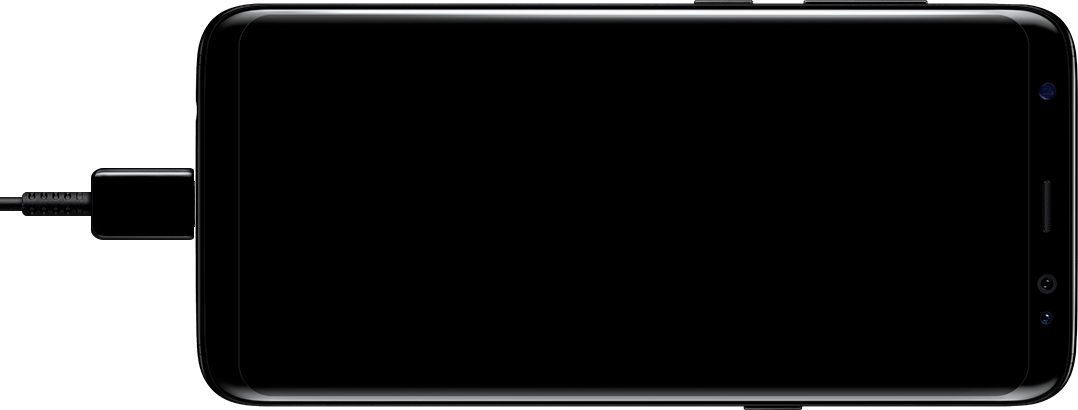 Galaxy S8 en train de charger vu de face