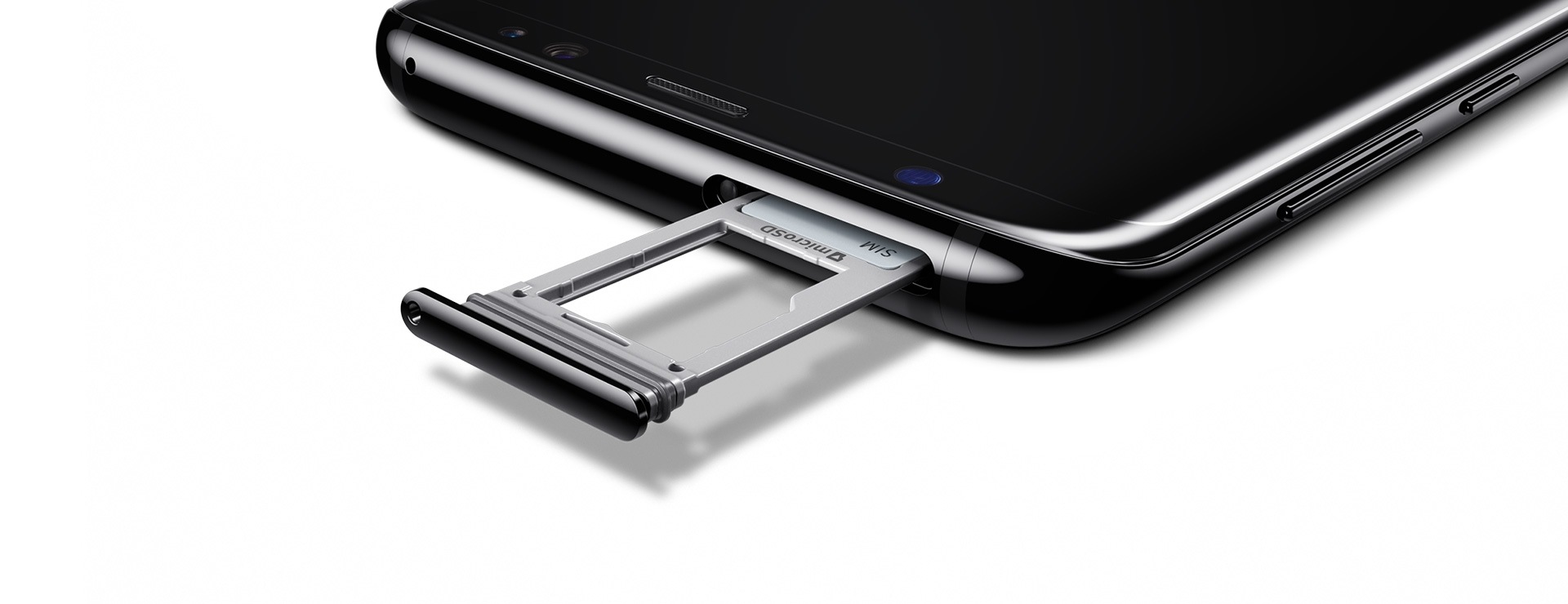 Espace carte SIM sorti du Galaxy S8
