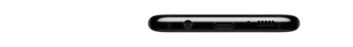 Le mot Type-C avec le bas d'un Galaxy S8