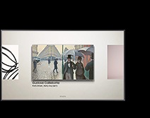Samsung The Frame viser kunstverket «En regnværsdag i Paris» («Paris Street, Rainy Day») fra 1877 av Gustave Caillebotte. i Art Mode.
