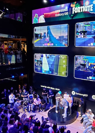 Crowds watching the Fortnite Tournament at Samsung 837 in New York City