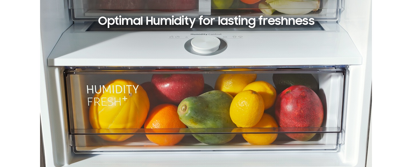 Ορισμένα λαχανικά και φρούτα βρίσκονται στο συρτάρι λαχανικών των ψυγείων Samsung, το οποίο διαθέτει κατάλληλη υγρασία για φρεσκάδα που διαρκεί.