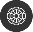 An icon that navigates to the Large Wheels feature.