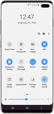 Koppintson a Bixby rutinok ikonra a bekapcsoláshoz