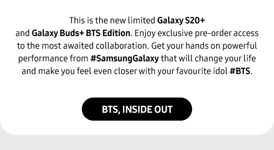 This is the new limited Galaxy S20+ and Galaxy Buds+ BTS Edition