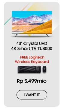 Samsung 43inch Crystal UHD 4K SmartTV TU8000
