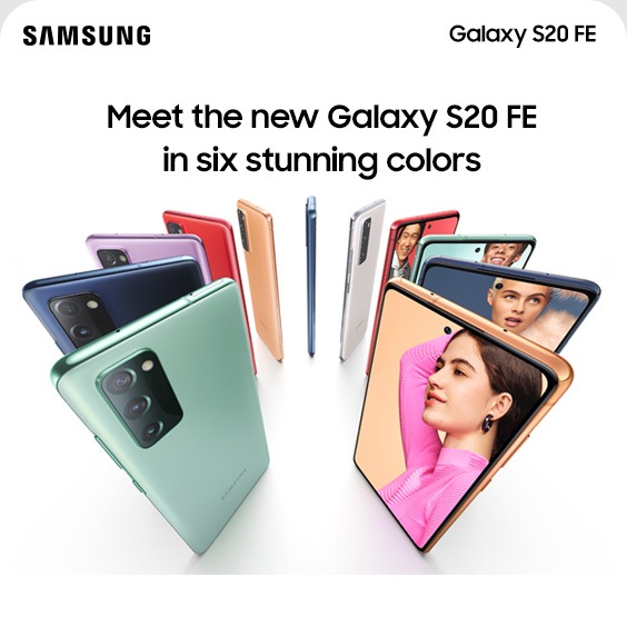 Meet the new Galaxy S20 FE in six stunning colors