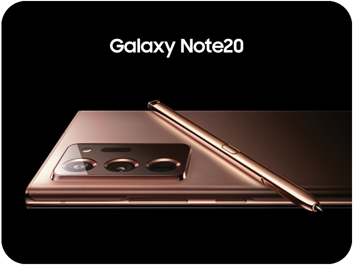 Galaxy Note 20 shown in bronze with matching S pen