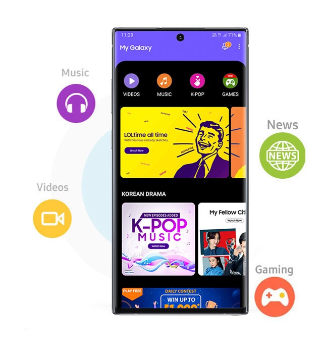 Samsung My Galaxy App Entertainment Services Offers Samsung