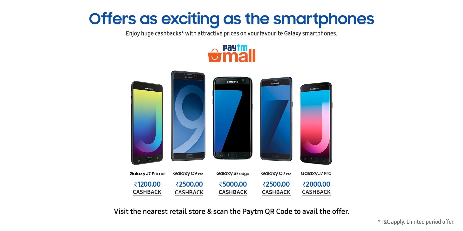 Paytm Mall Cashback Offer on Samsung Galaxy Smartphones - C9 Pro & C7 Pro