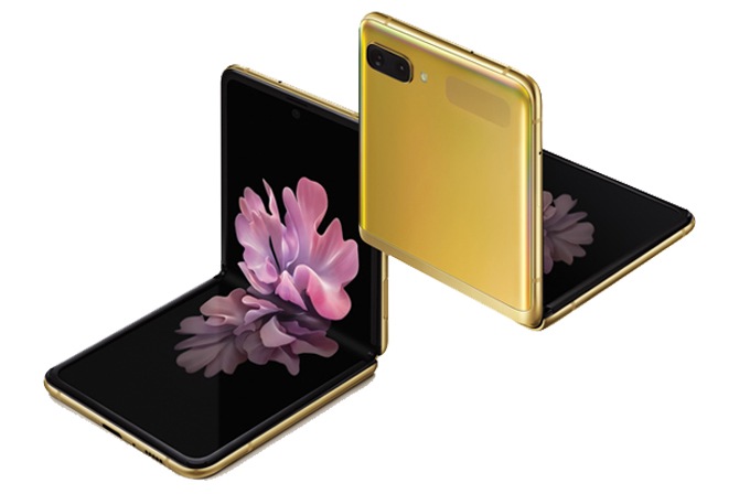 Galaxy Z Flip phones - Mirror Gold