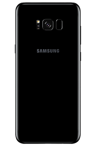 Back view of Galaxy S8+ in Midnight Black