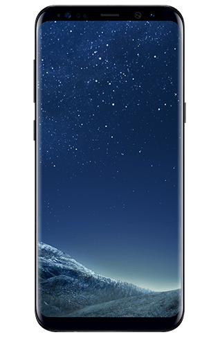 Front view of Galaxy S8+ in Midnight Black