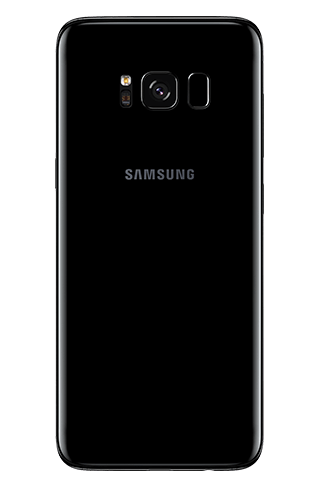 Back view of Galaxy S8 in Midnight Black