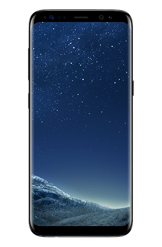 Front view of Galaxy S8 in Midnight Black
