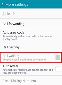 samsung a50 call waiting setting