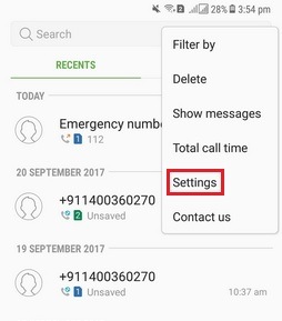 samsung a50 call waiting setting