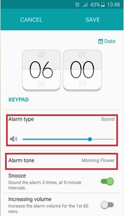 alarm samsung smartphones support