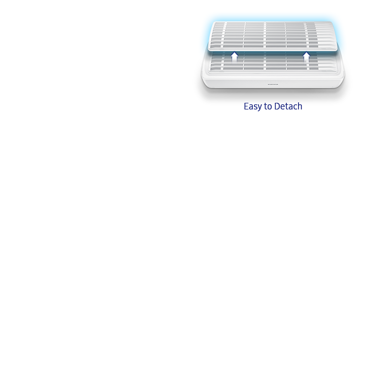 Easy Filter Plus can easily be taken out without opening a cover or pull hard to get it out.