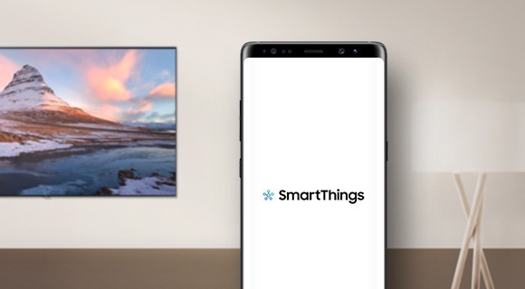 صفحه فرود SmartThings روی تلفن همراه.