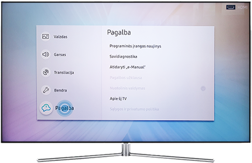 Pasirinkite „Pagalba“