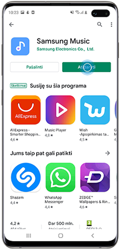 Palieskite „Atidaryti paleisti programą“