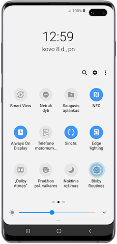 Palieskite „Bixby Routines“ piktogramą norėdami ją įjungti