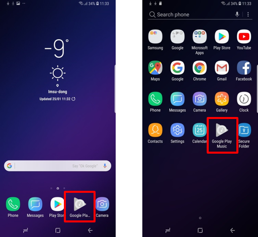 where is settings icon in samsung galaxy s9