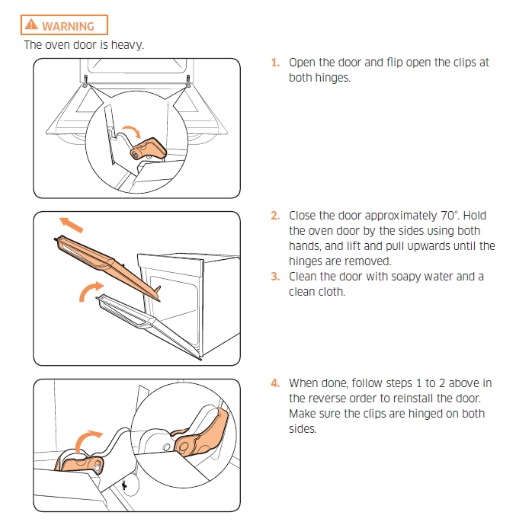 How To Remove Oven Door And Inner Glass For Cleaning Samsung