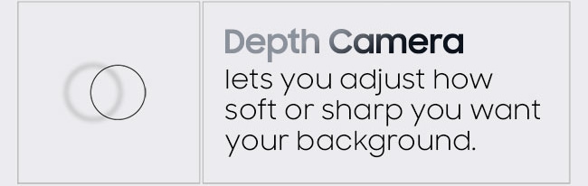 Depth Camera lets you adjust how soft or sharp you want your background.