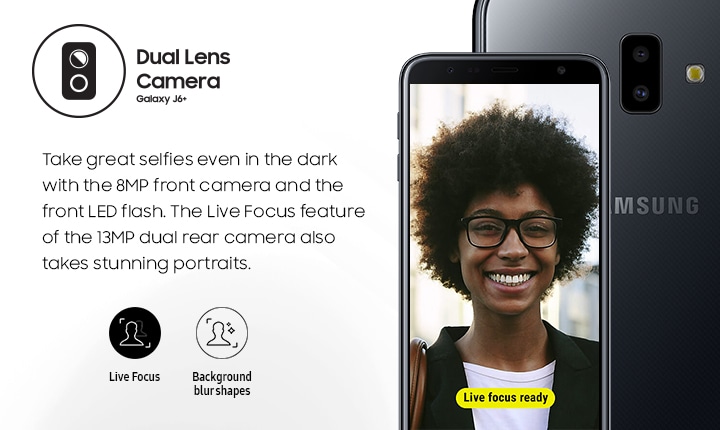 Dual Lens Camera:Take great selfies even in the dark with the 8MP front camera and the front LED flash. The Live Focus feature of the 13MP dual rear camera also takes stunning portraits. 