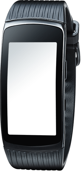Gear Fit2 Pro in black seen from the front