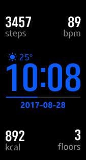 Fitness Pro 3 watch face in blue