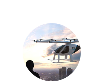 Volocopter to sterowany joystikiem dwuosobowy środek transportu miejskiego, który przypomina śmigłowiec