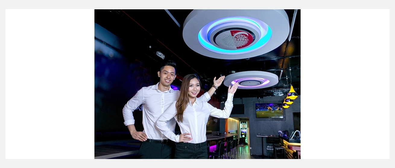 싱가포르의 젊은이들이 즐겨찾는 탄종파가(Tanjong Pagar) 지역에 위치한 레스토랑에 설치된 '시스템 에어컨 360' 제품 이미지