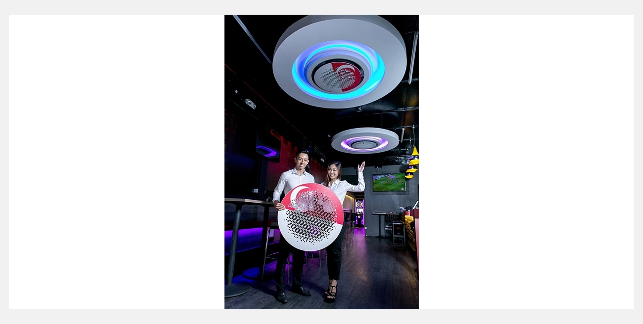 싱가포르의 젊은이들이 즐겨찾는 탄종파가(Tanjong Pagar) 지역에 위치한 레스토랑에 설치된 '시스템 에어컨 360' 제품 이미지.