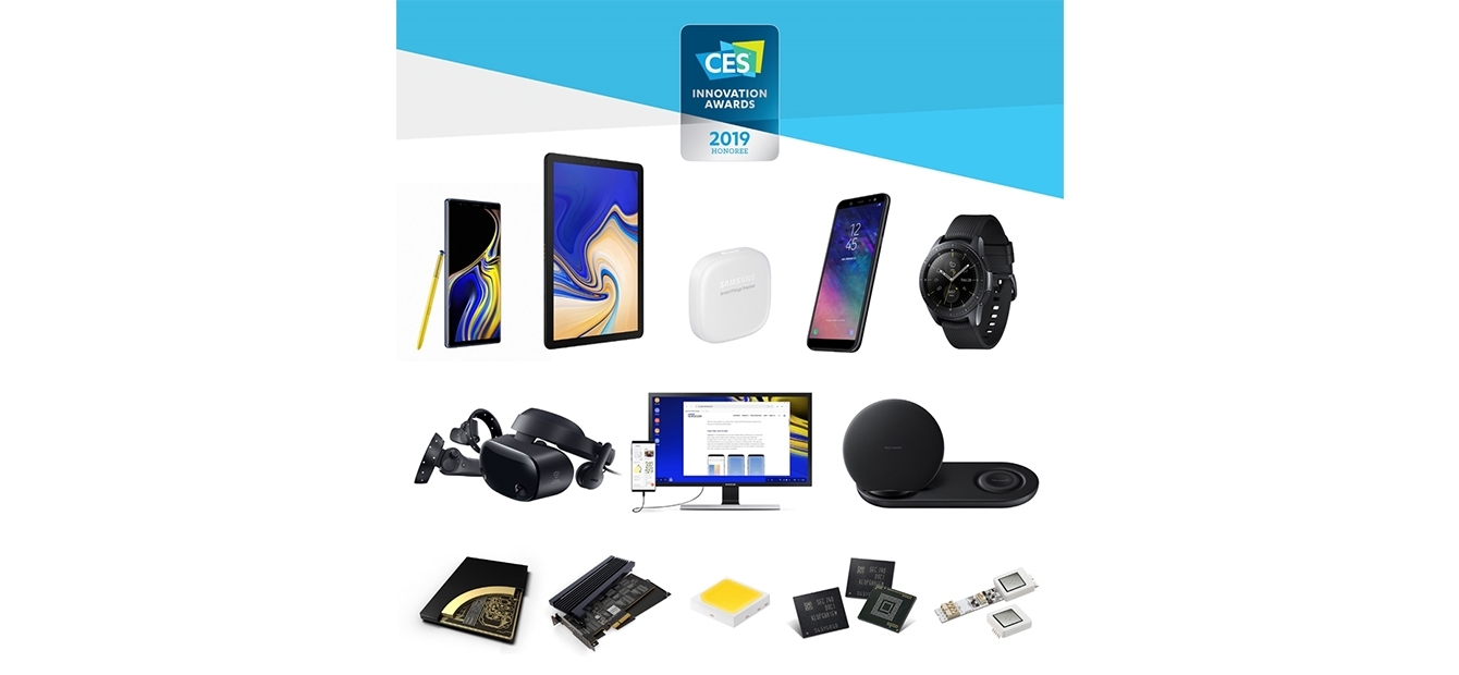 CES 2019 최고혁신상 로고와 삼성제품 이미지