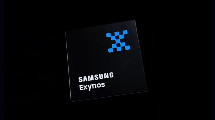 Perspective view of Samsung Exynos chip