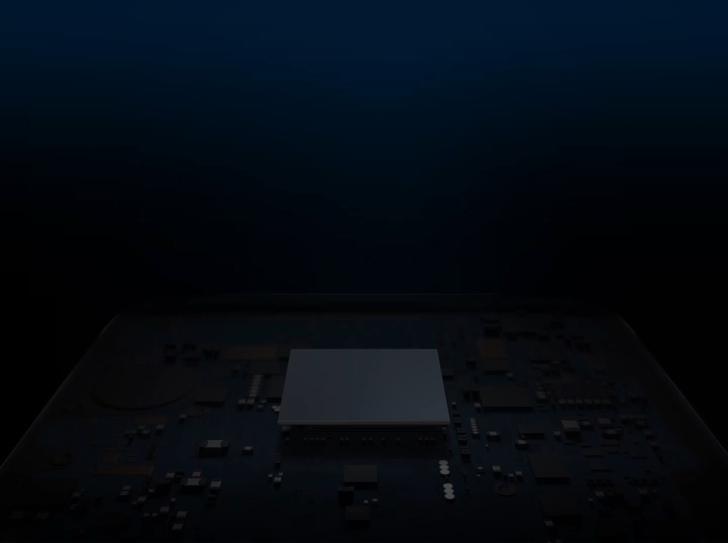 The beam of light falls down on Exynos 9825 and the light wave spreads from processors đồ sộ điện thoại thông minh hardware.