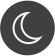 An icon representing a dark environment in the shape of a moon.