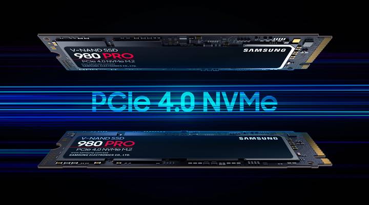 An illustrative image of unleash the power of the Samsung PCIe 4.0 NVMe SSD 980 PRO for your next-level computing.
