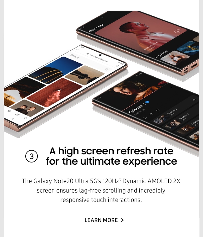 A high screen refresh rate for the ultimate experience