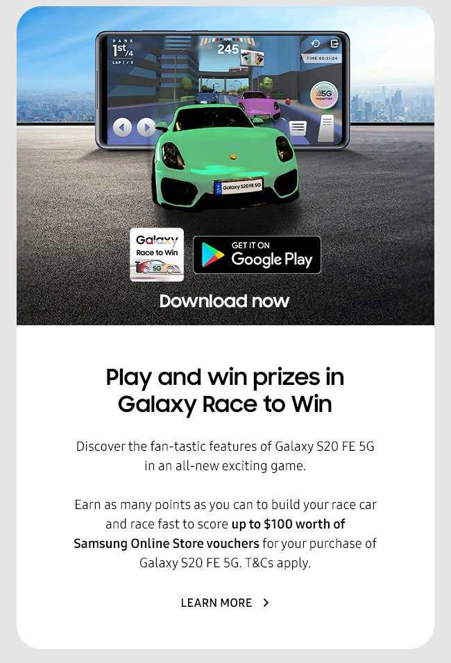 Play and win prizes in Galaxy Race to Win