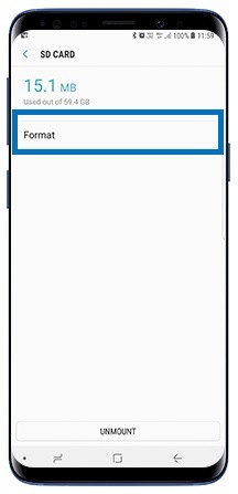 how to format sd card on samsung