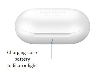 Charging case battery indicator light
