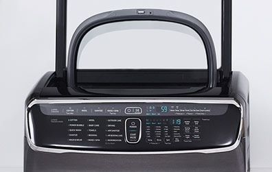 Samsung FlexWash Combo Washing Machine – 5. The FlexWash’s control panel and upper washer open door.